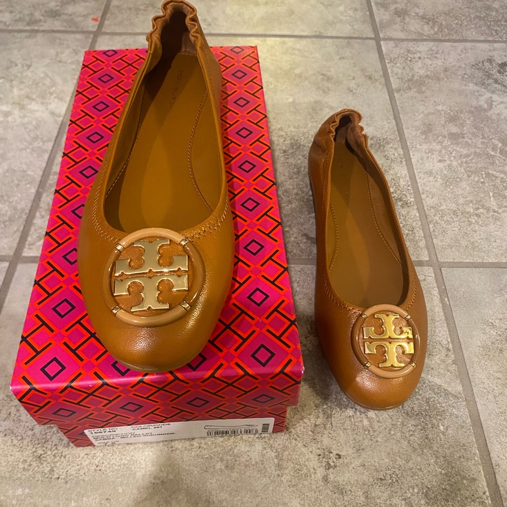 Tory Burch Brown Ballet Flats
